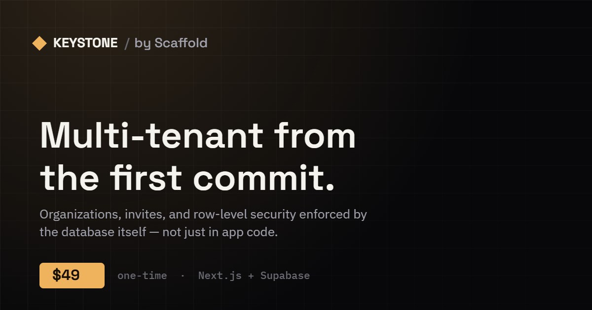 Keystone: multi-tenant from the first commit.